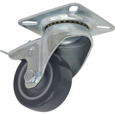 50mm Swivel Plate Offset Castor Wheel with Hard PP & PU Material and Total Lock Brakes
