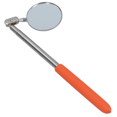 50mm Telescopic Extendable Inspection Mirror 210mm - 385mm Soft Grip Handle