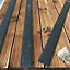 50mm Wide Non-Slip Anti-Skid Decking Strips - Safety and Style for Outdoor Space - Black - slips Away - 1200mmx50mm - x10 pcs