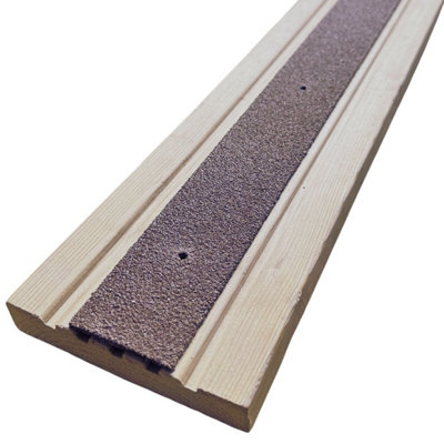 50mm Wide Non-Slip Anti-Skid Decking Strips - Safety and Style for Outdoor Space - BROWN Brown 1000mmx50mm - x12