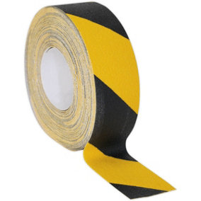 50mm x 18m Black & Yellow HAZARD Anti Slip Tape Roll Slippery Surfaces Adhesive