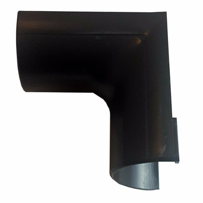 50mm x 25mm Black Clip Over Internal Bend Trunking Adapter 90 Degree Conduit