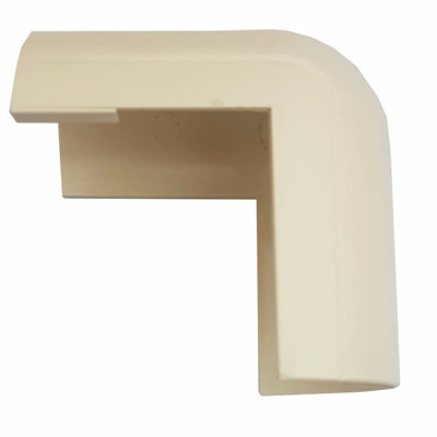 50mm x 25mm Magnolia Clip Over External Bend Trunking Adapter 90 Degree Conduit