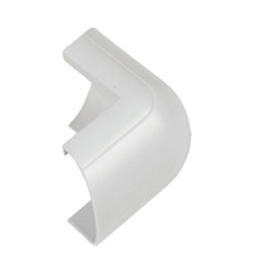 50mm x 25mm White Clip Over External Bend Trunking Adapter 90 Degree Conduit
