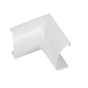 50mm x 25mm White Clip Over Internal Bend Trunking Adapter 90 Degree Conduit