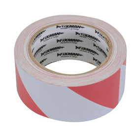 50mm x 33m Red White Hazard Tape Adhesive Low Ceiling Lane Marking Safety Roll