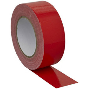 50mm x 50m RED Duct Tape Roll - EASY TEAR - High Tack Moisture Resistant Seal