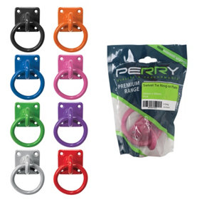 50mm x 50mm No.550/PP Perry Equestrian Swivel Tie Ring on Plate - Pack of 2 PREPACKED
