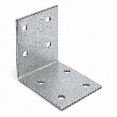 50mm x 50mm x 40mm - Pack of 4 - KM17 - Galvanised Perforated Brackets Connector for Wood - 2mm Thick Steel - L07A