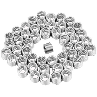 50pcs M8 x 1.25 x 1.5D Stainless Steel Helical Screw Thread Inserts