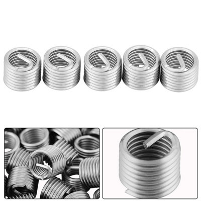 50pcs M8 x 1.25 x 1.5D Stainless Steel Helical Screw Thread Inserts