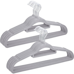 50Pcs Non-Slip Velvet Adult Clothes Hanger (Grey)