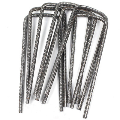 50pcs U Pins Steel Pegs Metal Turf Reinforcement for Grass Protection Mesh