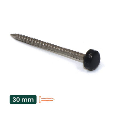 50pk UPVC Panel Pins 30mm Poly Top Pins Nails Plastic Headed Fascia ...