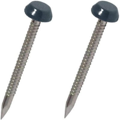 50pk UPVC Panel Pins 30mm Poly Top Pins Nails Plastic Headed Fascia Fixings Roofing Nails Grey