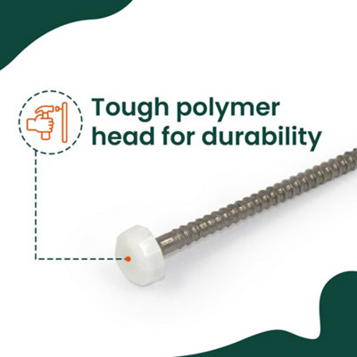 50 Pack White UPVC 30mm Poly Top Pins - Plastic Headed Fascia Fixings