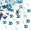 50th Birthday Confetti Blue & Silver 4 pack x 14 grams birthday decoration Foil Metallic 4 pack