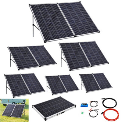 50W 12V Outdoor Black Folding Generate Power Solar Panel Kit with ...