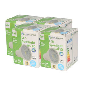 50w Equivalent Brightness GU10 5w LED Spotlight - Warm White - Pack of 4 - Dimmable