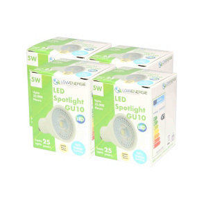 50w Equivalent Brightness GU10 5w LED Spotlight - Warm White - Pack of 4