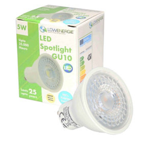 50w Equivalent Brightness GU10 5w LED Spotlight - Warm White