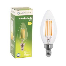 50w Equivalent LED Candle Filament Light Bulb E14 SES 3.5w LED - Warm White