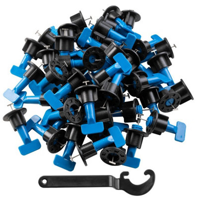 50x Tile Leveling Clamps Reusable Wrench System Floor Wall Spacer ...