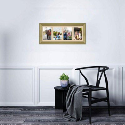 50X20CM Gold Classic Multi Photo Frame with Ivory Mount - Holds 4 ...