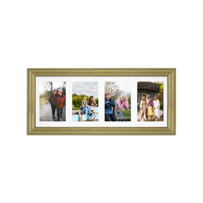 50X20CM Gold Classic Multi Photo Frame with White Mount - Holds 4 ...