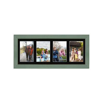 50X20CM Green Classic Multi Photo Frame with Black Mount - Holds 4 ...