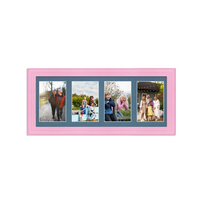 50X20CM Pastel Pink Classic Multi Photo Frame with Pompadour Mount ...