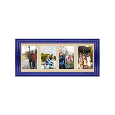 50X20CM Purple Classic Multi Photo Frame with Ivory Mount - Holds 4 ...