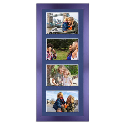 50X20CM Purple Modern Multi Photo Frame with Blue Mount - Holds 4 ...