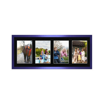 50X20CM Purple Sleek Multi Photo Frame with Black Mount - Holds 4 ...