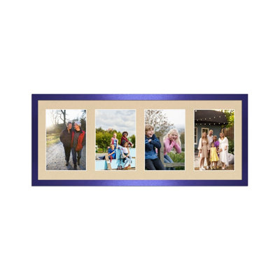 50X20CM Purple Sleek Multi Photo Frame with Ivory Mount - Holds 4 ...