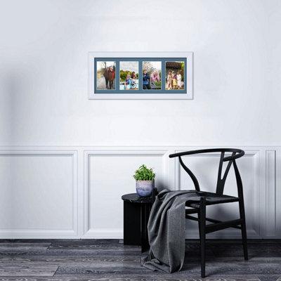 50X20CM White Classic Multi Photo Frame with Pompadour Mount - Holds 4 ...