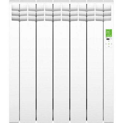 510mm (W) x 585mm (H) - White Wi-Fi Electric Oil Filled Radiator (Barcelona) - 550 Watts - Depth 97mm - Heats Up To 5m²