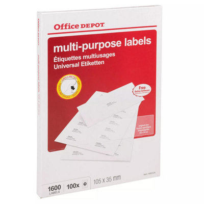 Urbn-Living Set Of 1Office Depot A4 Multi-Purpose Sticky Sheets 16 Labels from B&Q
