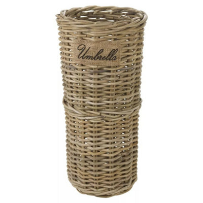 Urbn-Living Kubu Rattan Wicker Umbrella Stand & Storage Basket Holder from B&Q
