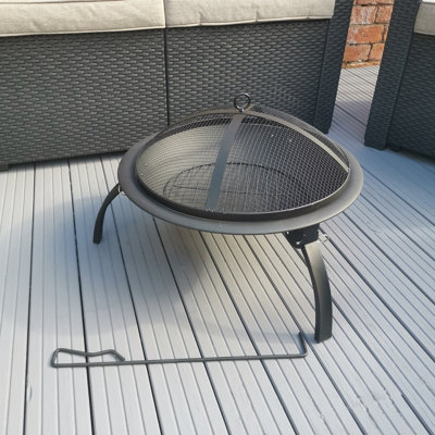 51cm Diameter Garden Log Burner Fire Pit Heater Bowl with Guard