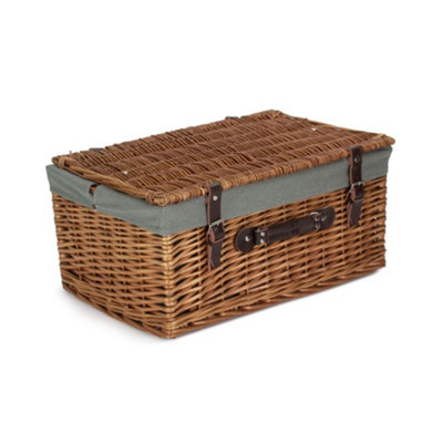51cm Double Steamed Picnic Basket with Grey Lining