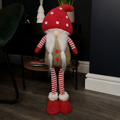 51cm Female Christmas Standing Gonk Decoration with Mushroom Hat