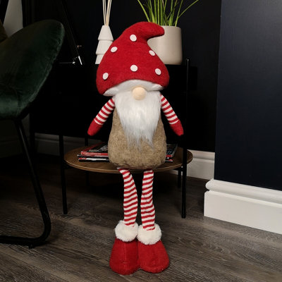 51cm Male Christmas Standing Gonk Decoration with Mushroom Hat