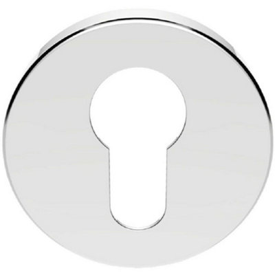 51mm Euro Profile Round Escutcheon 8mm Depth Concealed Fix Polished Chrome