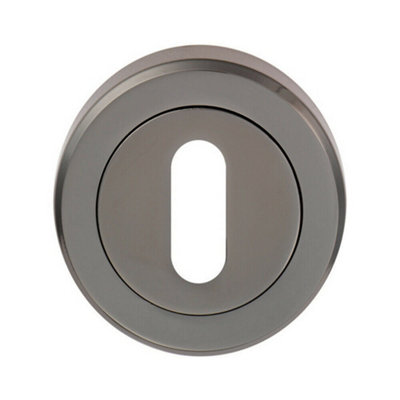 51mm Lock Profile Escutcheon Chamfered Edge Concealed Fix Black Nickel