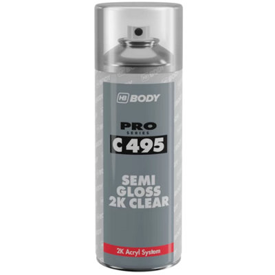 Hb Body C495 2K Clear Semi Gloss Spray Transparent Fast Hardening 400Ml from B&Q