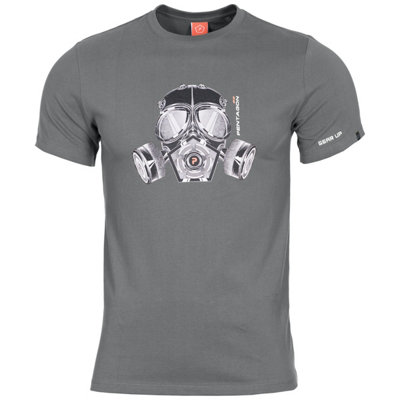 Pentagon Ageron Gas Mask T-Shirt Wolf Grey Size Small from B&Q