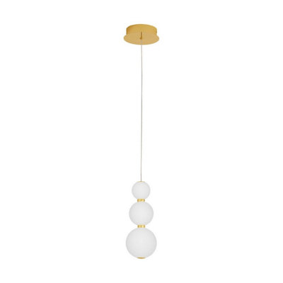 Luminosa Lighting Luminosa Perla Slim Pendant Ceiling Light GoldOpal Led 11W 963Lm 3000K from B&Q