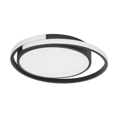 Luminosa Lighting Luminosa Odrey Integrated Led Semi Flush Ceiling Light Sandy Black Led 22W 1540Lm 3000K from B&Q