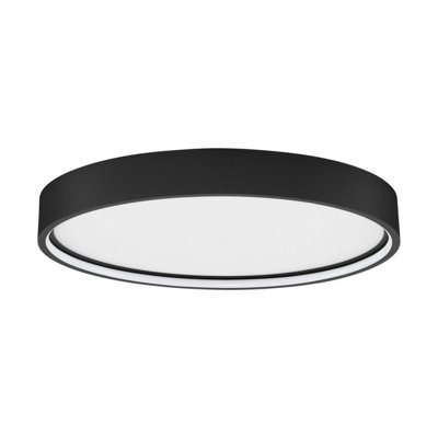 Luminosa Lighting Luminosa Olaf 45Cm Integrated Led Semi Flush Ceiling Light Sandy Black Triac Dimmable Led 30W 2400Lm 3000K from B&Q